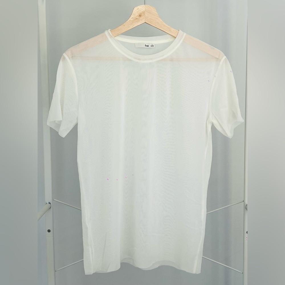 Aritzia Wilfred Sheer White Top